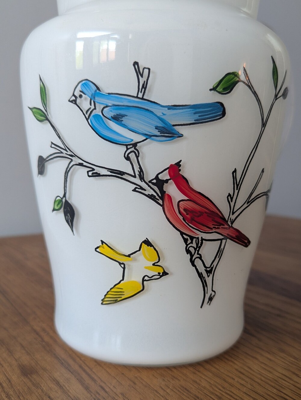 Vintage 1950s Bartlett Collins Birds Frosted Glass Pitcher - Feathered Friends - Picture 13 of 17